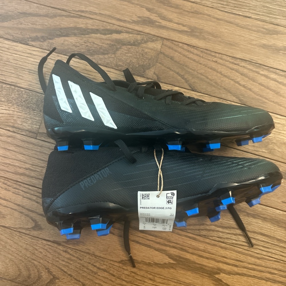 Adidas Predator Edge Black and Blue Cleats